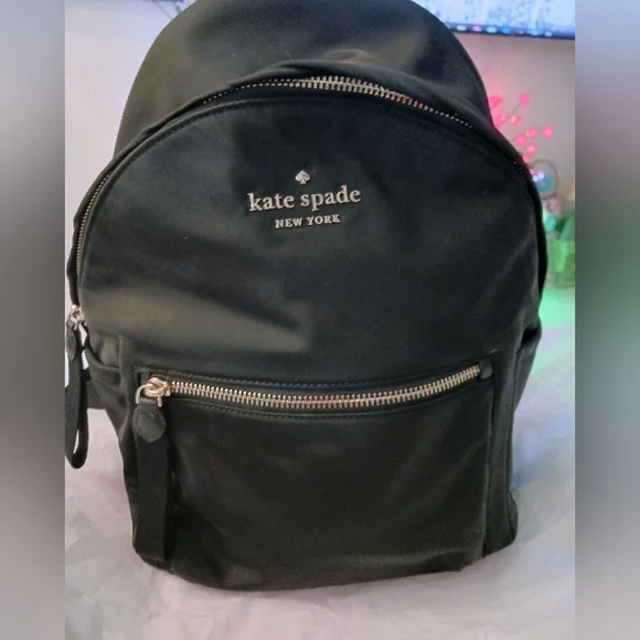 kate spade | Bags | Kate Spade Black Vinyl Backpack | Poshmark display picture 1